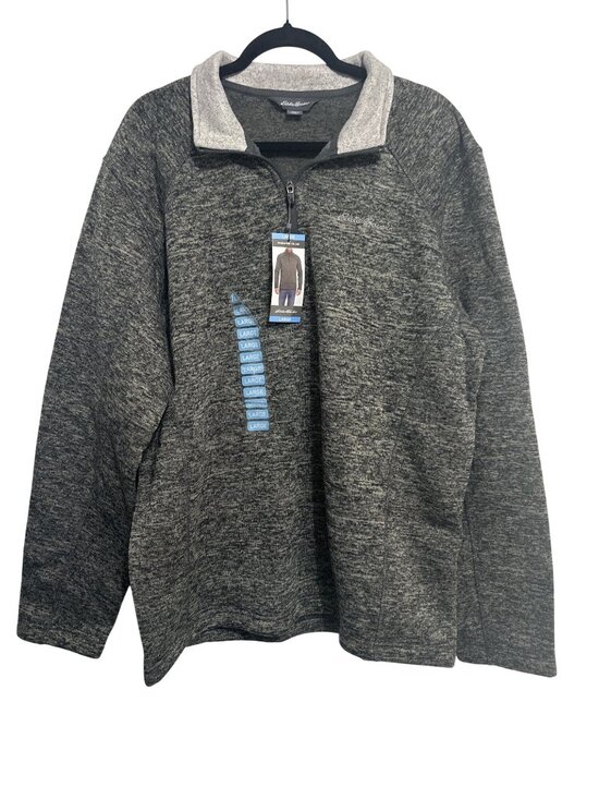 Eddie Bauer Other - Eddie Bauer Mens Heathered Gray 1/4 Zip Sweater Fleece Pullover Large